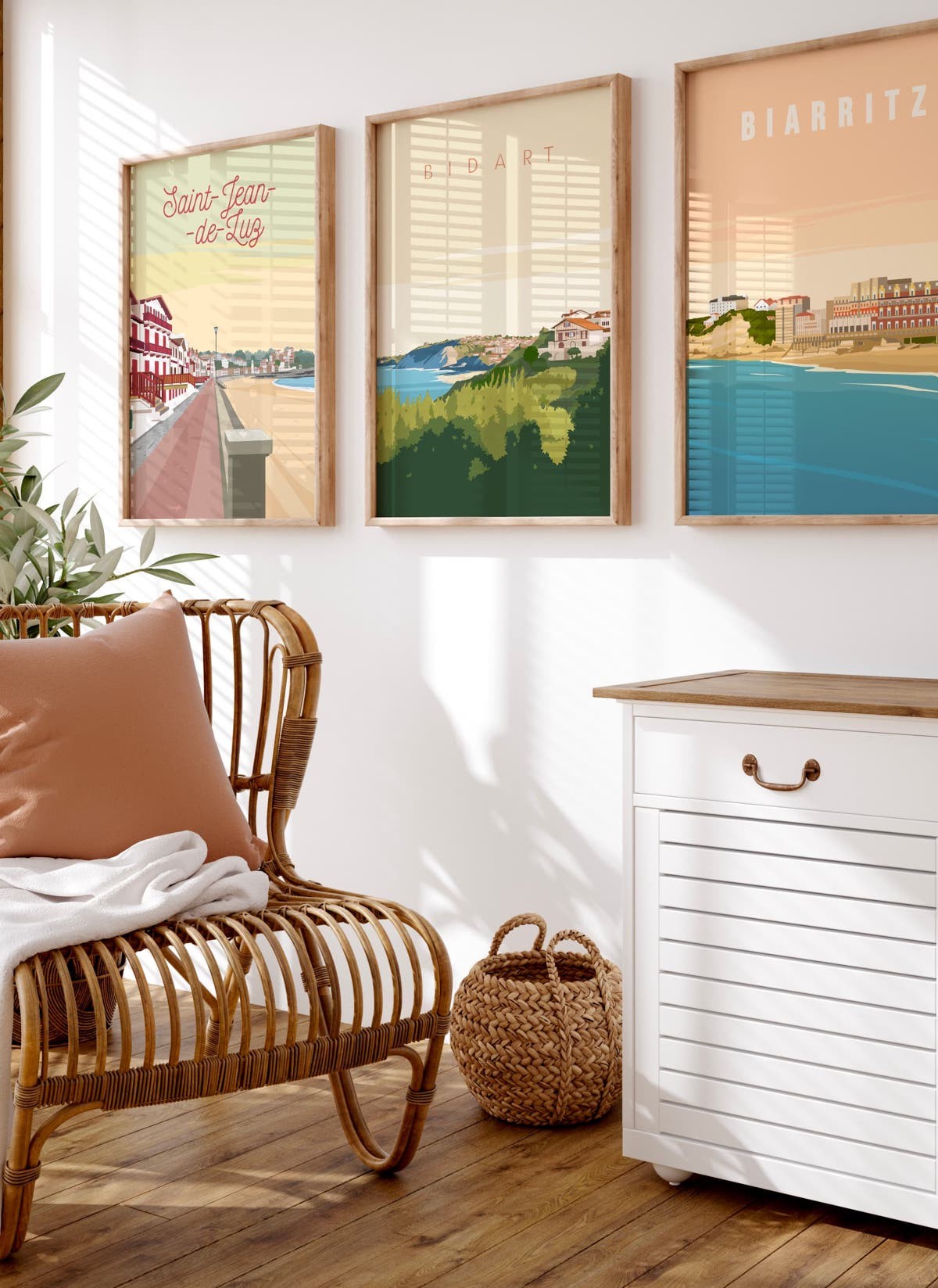 Affiche ville Bidart, déco murale, illustration | L’Afficherie