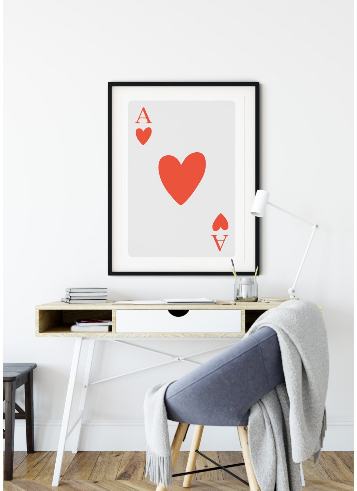 Affiche As de coeur rouge