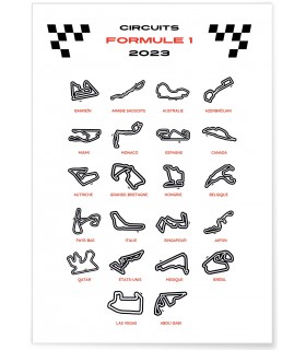Affiche Circuits Formule 1 2023