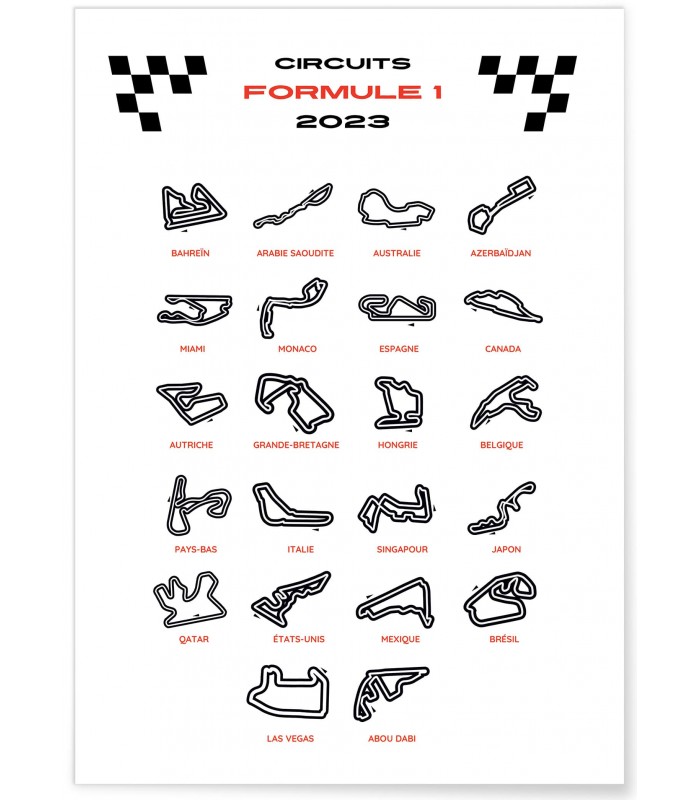 Affiche Circuits Formule 1 2023