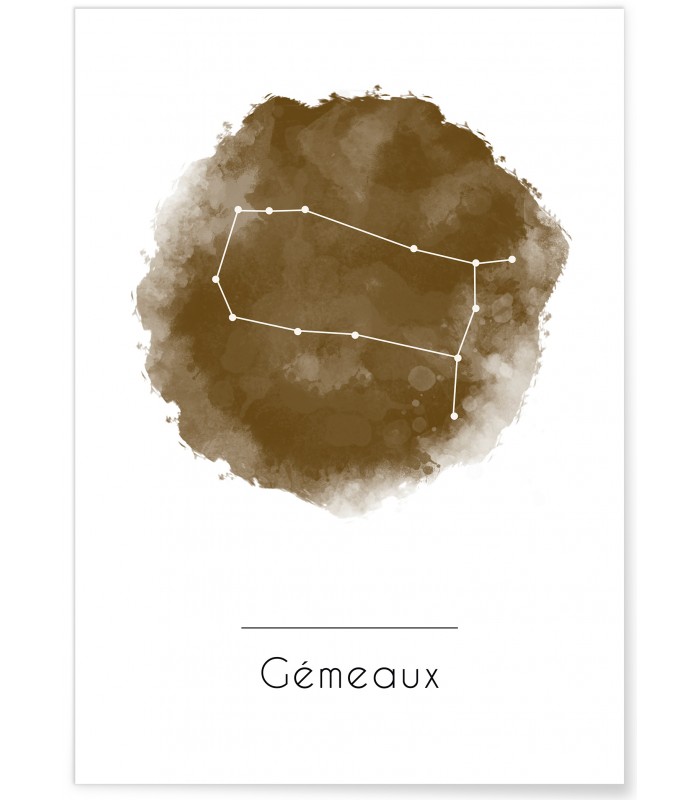 Affiche Signe Astrologique Gémeaux | L’Afficherie