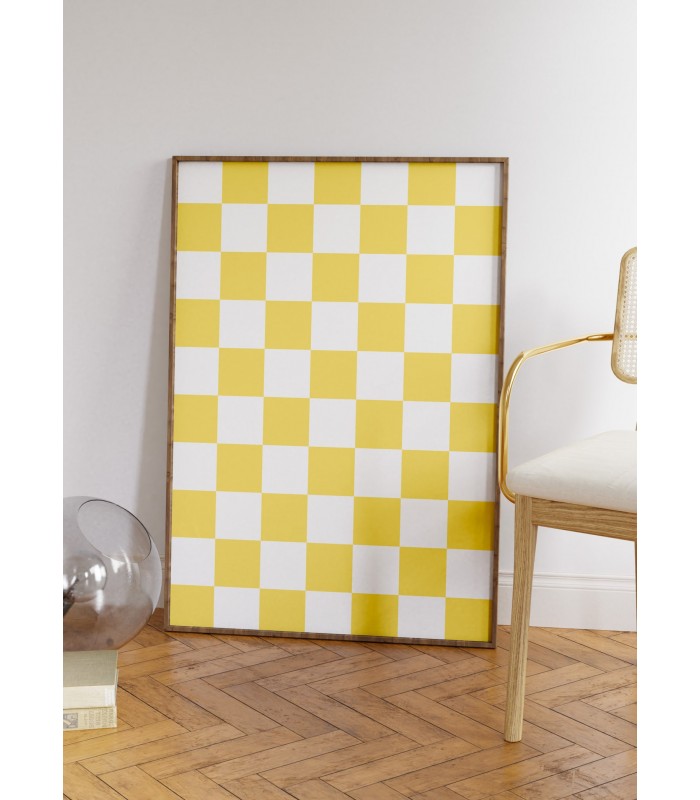 Affiche Damier Jaune