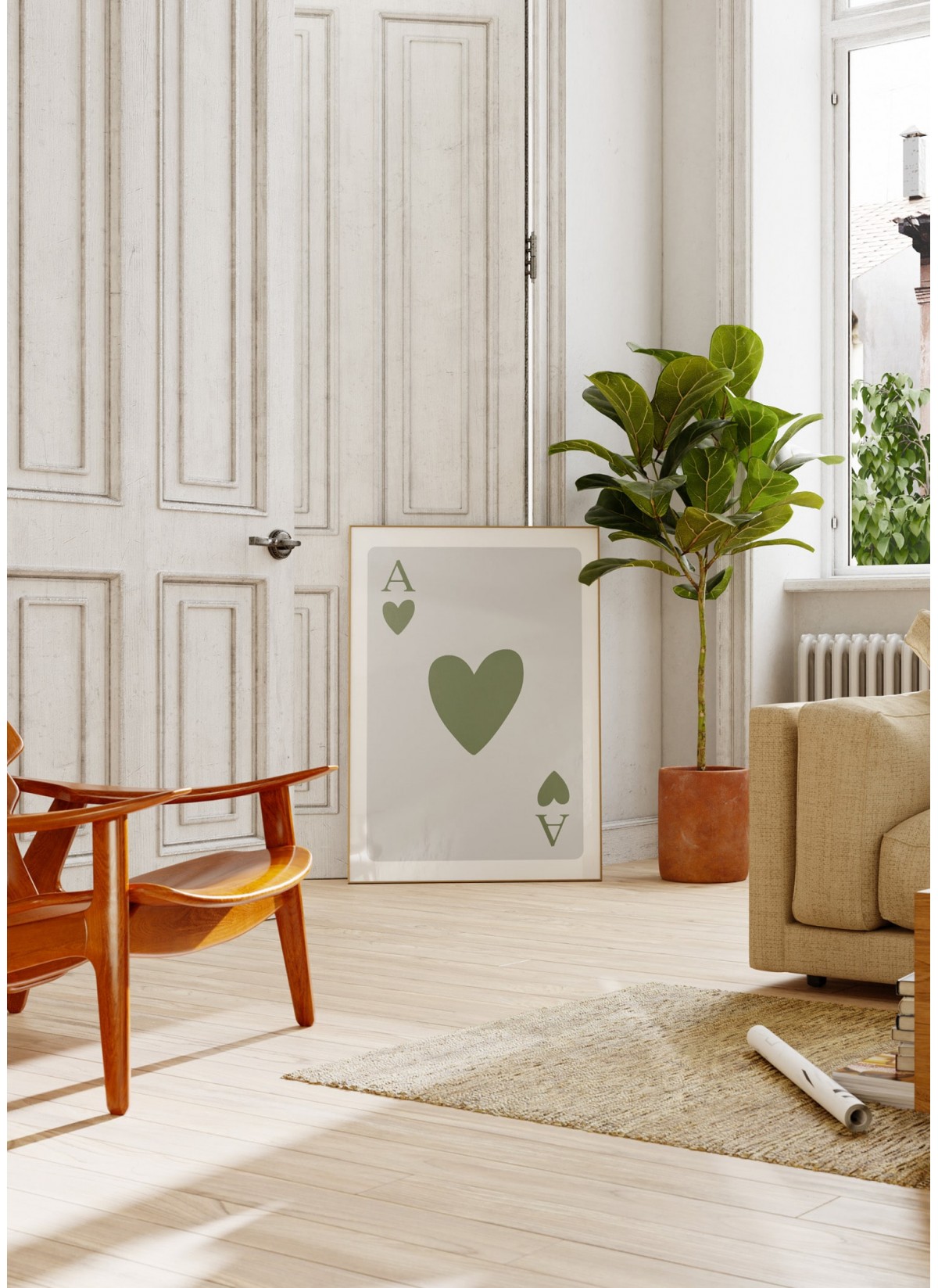 Affiche As de coeur vert