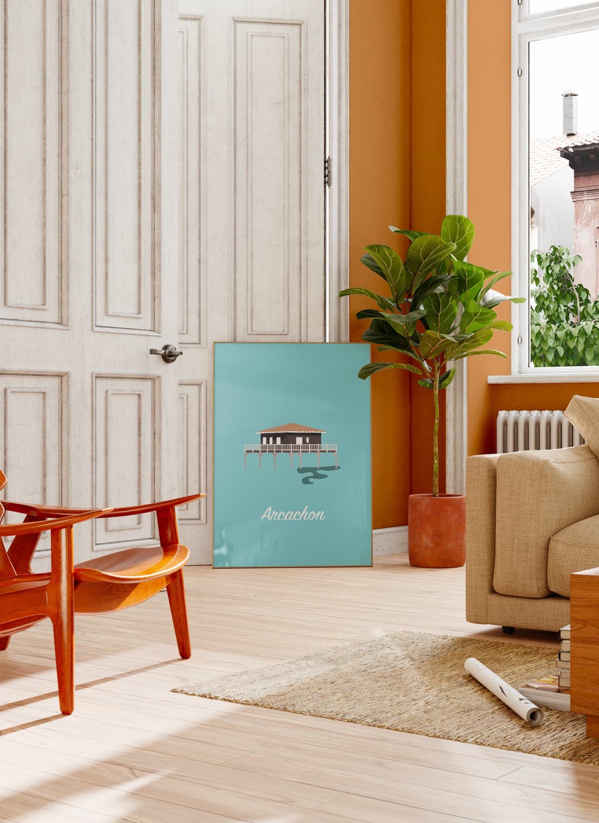 Affiche ville Minimaliste Arcachon, affiche design| L’Afficherie