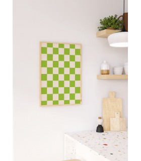 Affiche Damier Vert