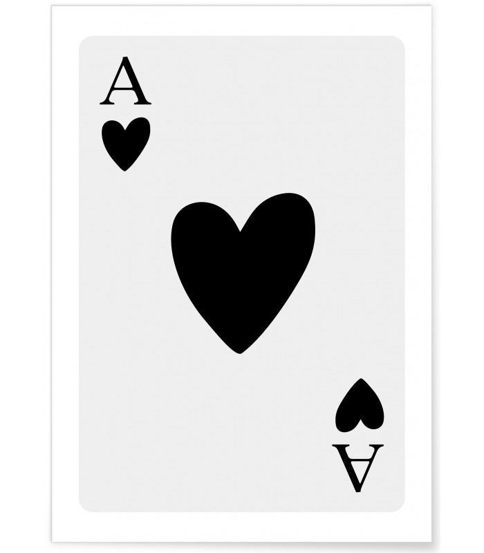 Affiche As de coeur noir