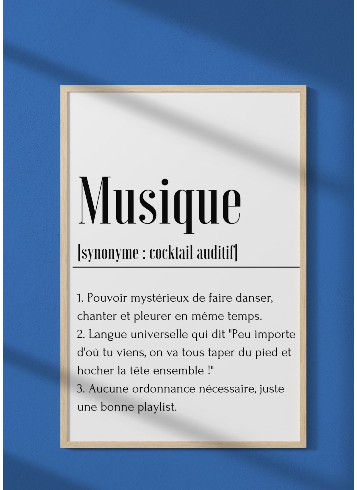 Affiche Définition Musique, décoration murale L’Afficherie