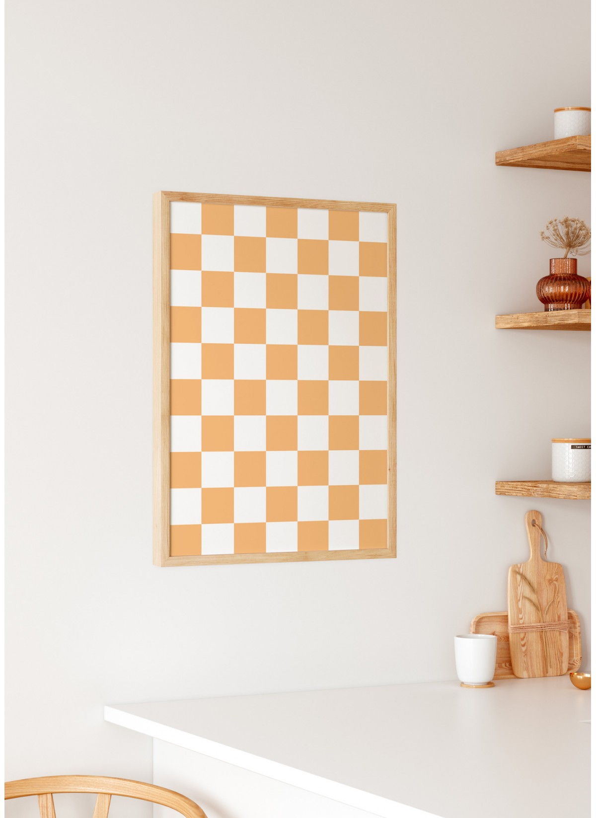 Affiche Damier Orange