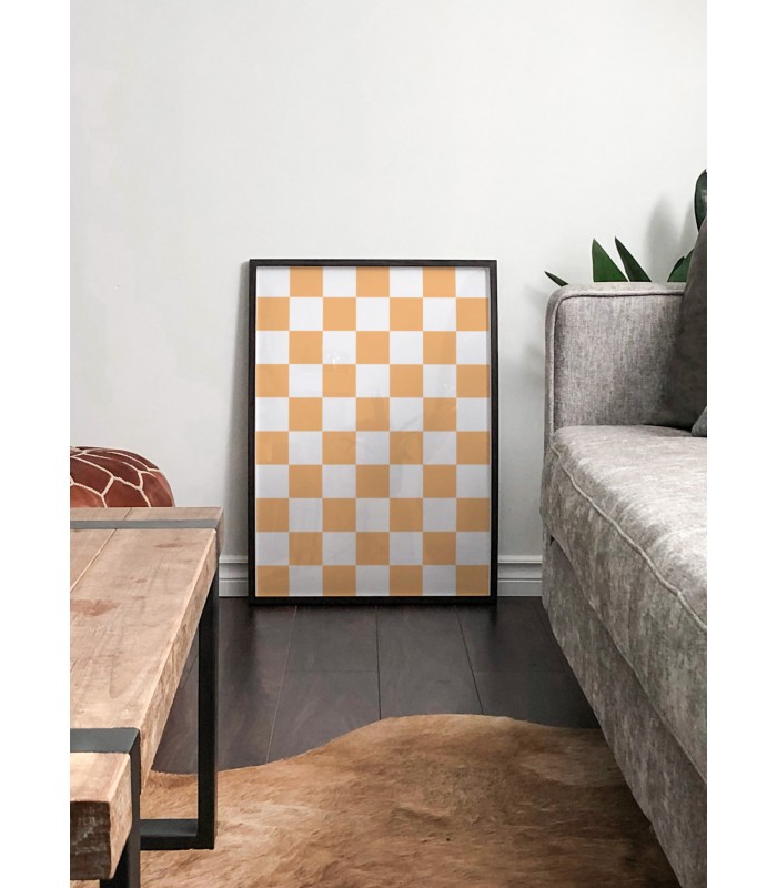 Affiche Damier Orange