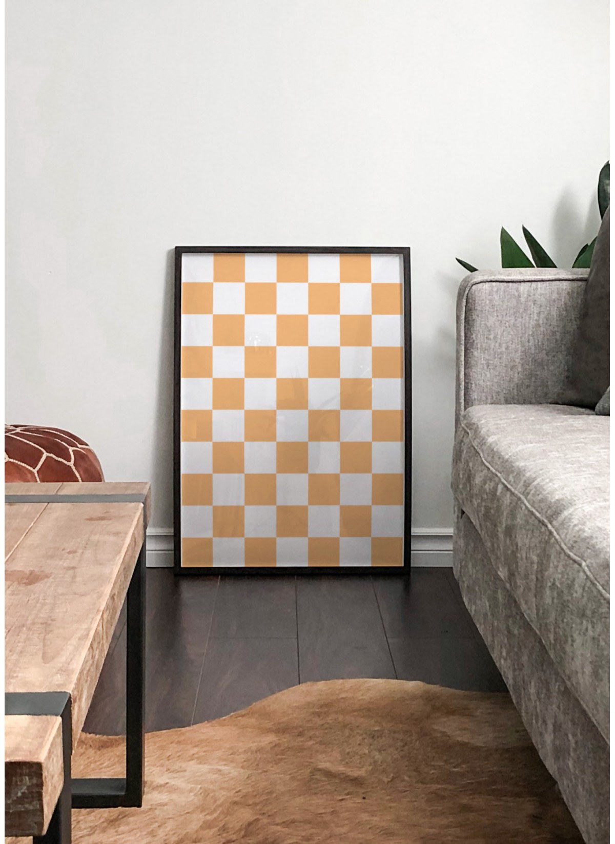 Affiche Damier Orange