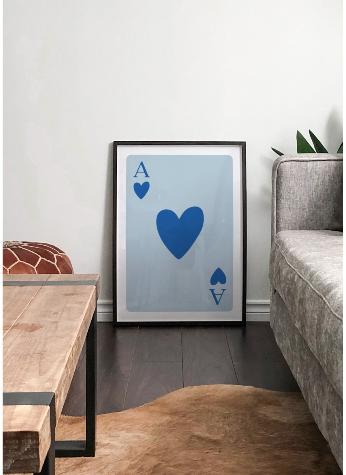 Affiche As de coeur bleu