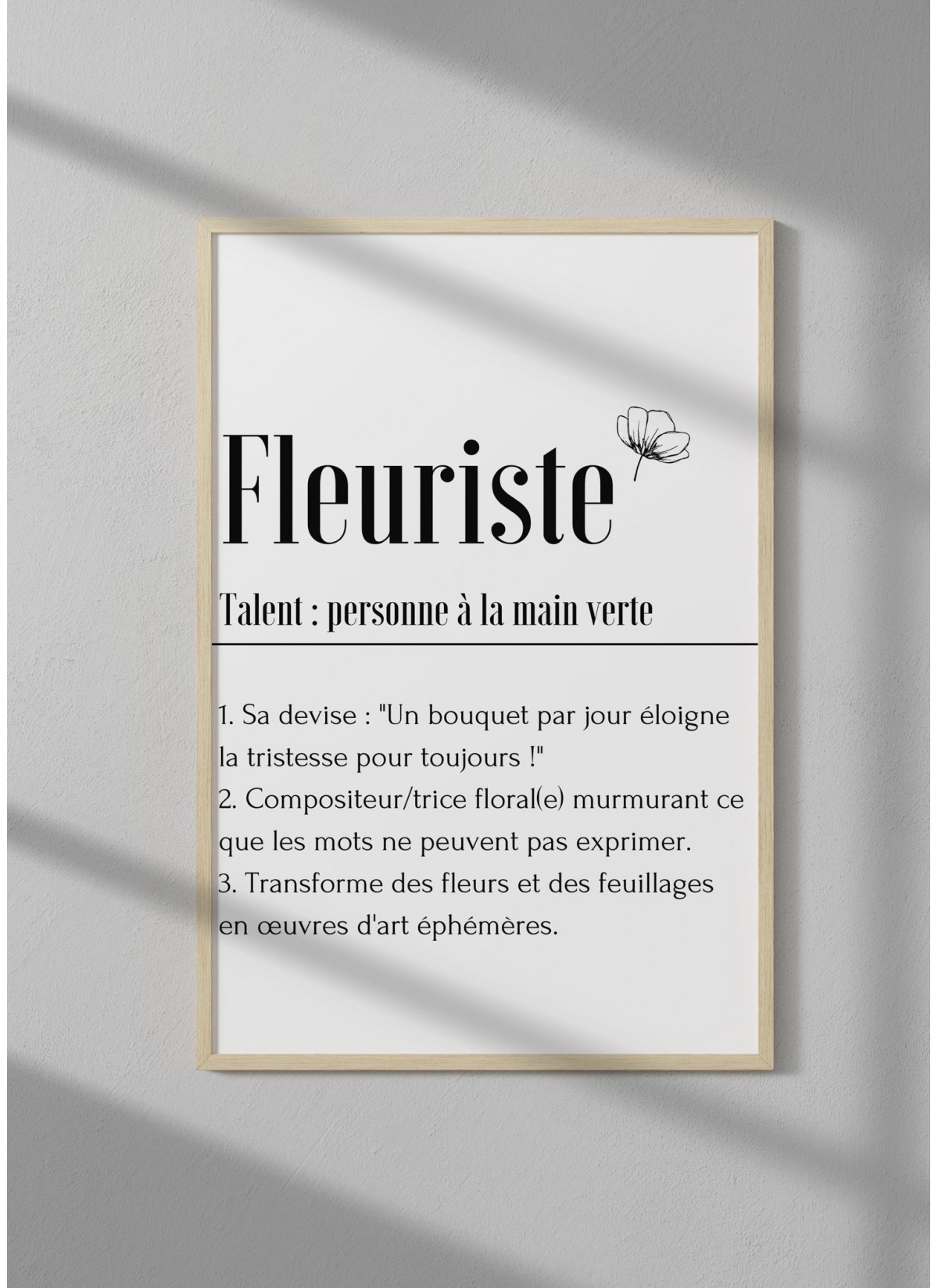 Affiche Définition Fleuriste