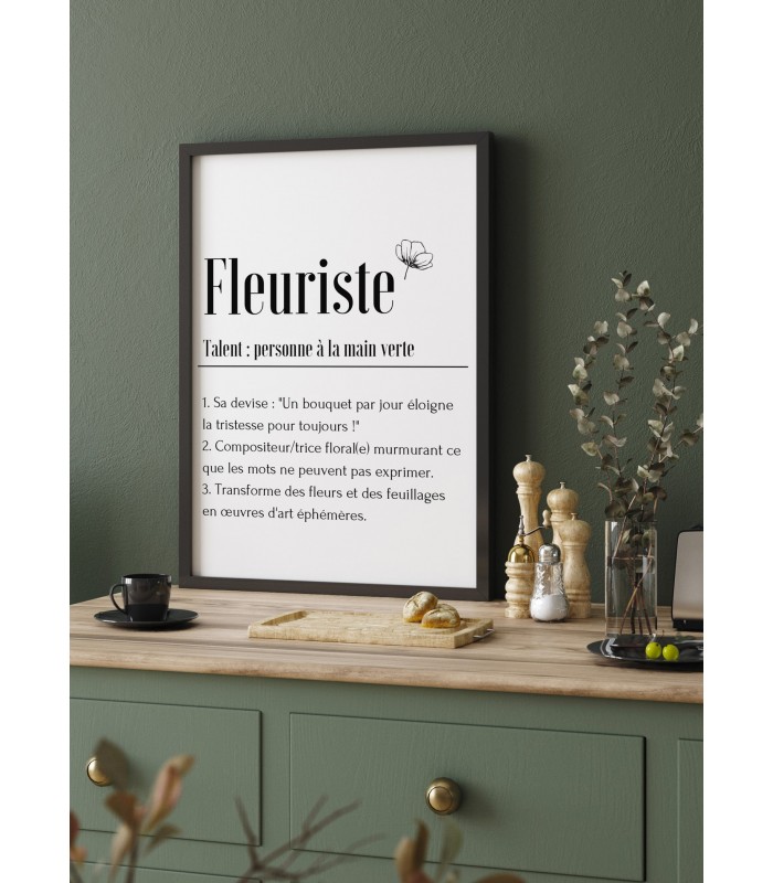 Affiche Définition Fleuriste