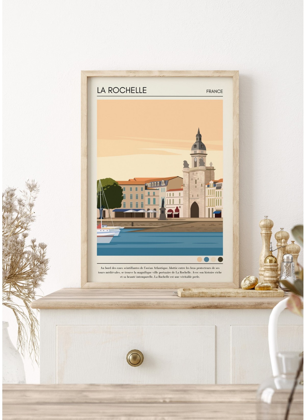 Affiche ville La Rochelle Vintage