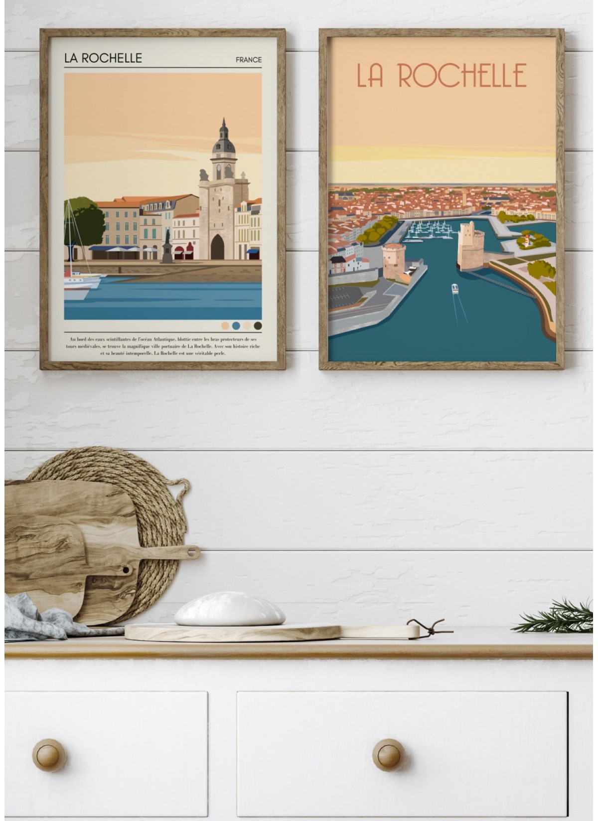 Affiche ville La Rochelle Vintage