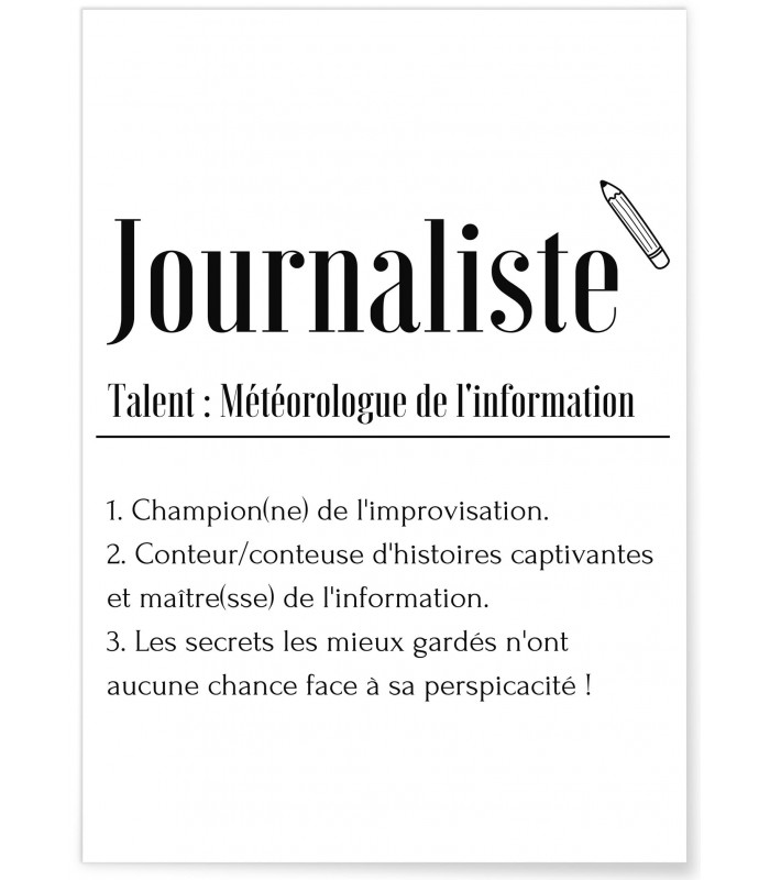 Affiche Définition Journaliste