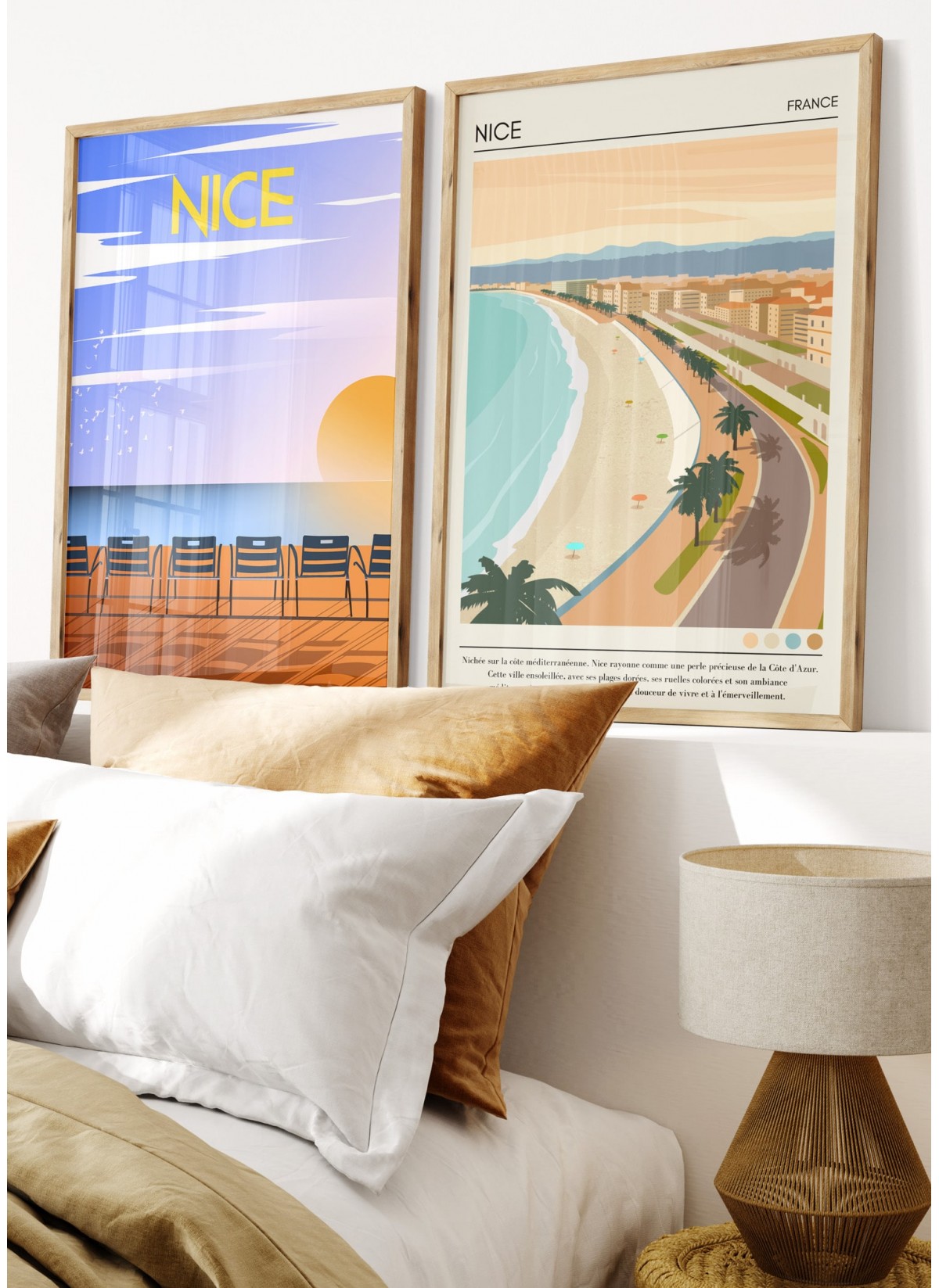 Affiche ville Nice Vintage