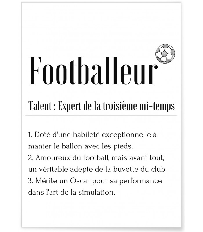 Affiche Définition Footballeur