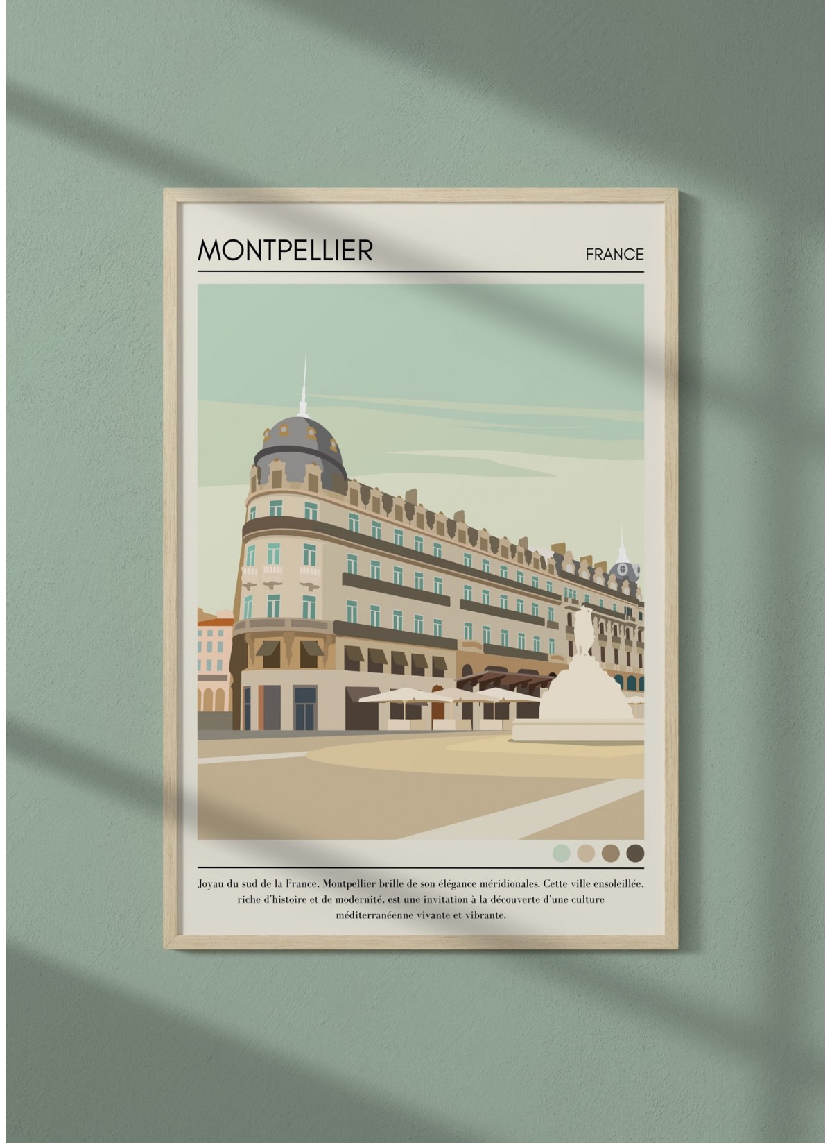 Affiche ville Montpellier Vintage