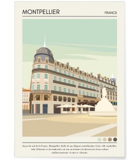 Affiche ville Montpellier Vintage