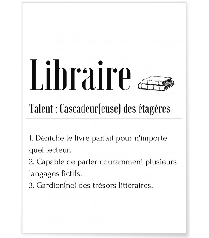 Affiche Définition Libraire