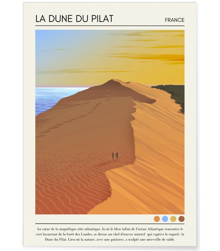 Affiche La Dune du Pilat Vintage