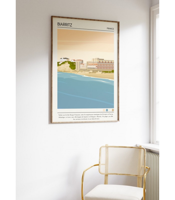 Affiche ville Biarritz Vintage