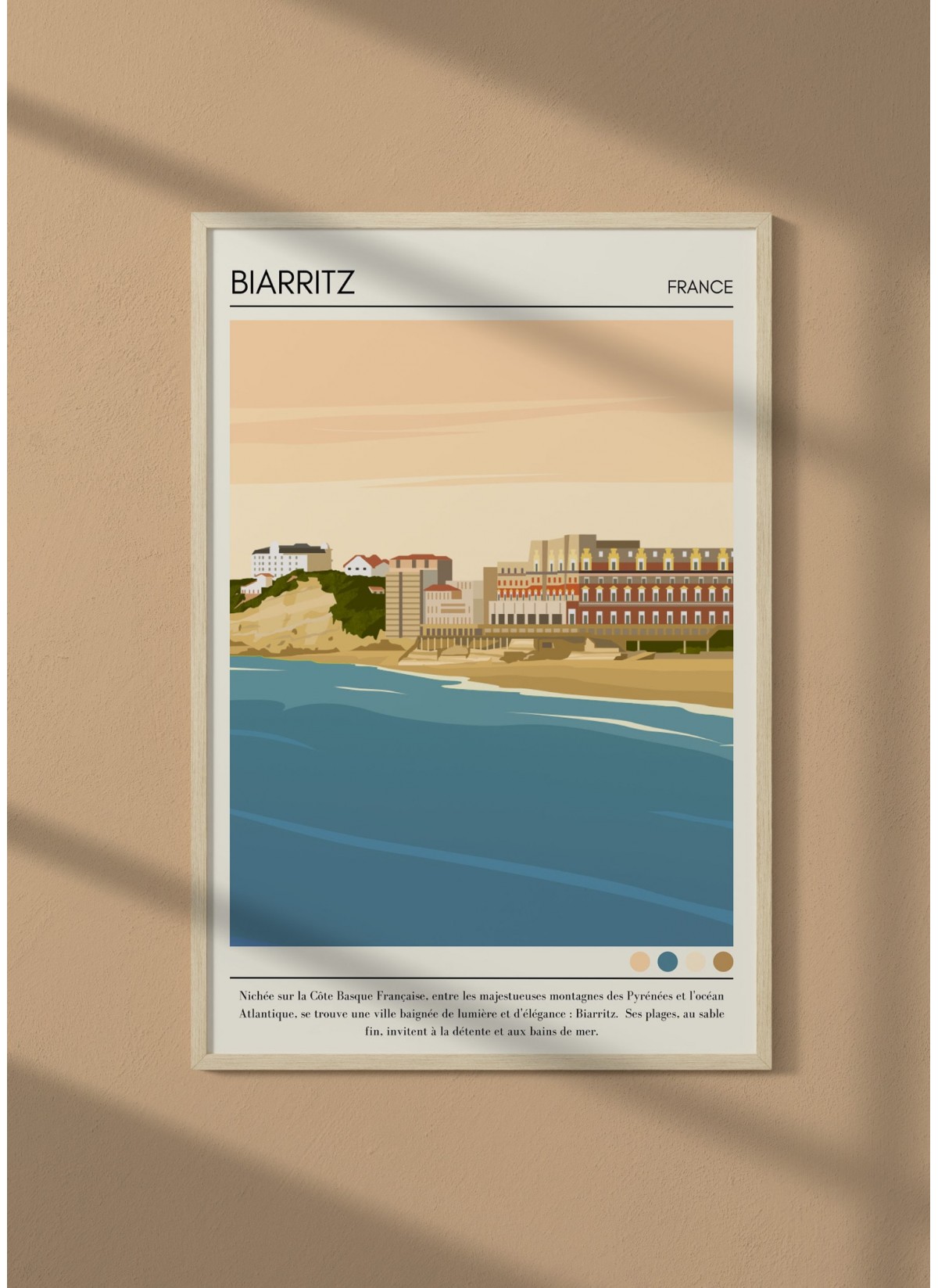 Affiche ville Biarritz Vintage
