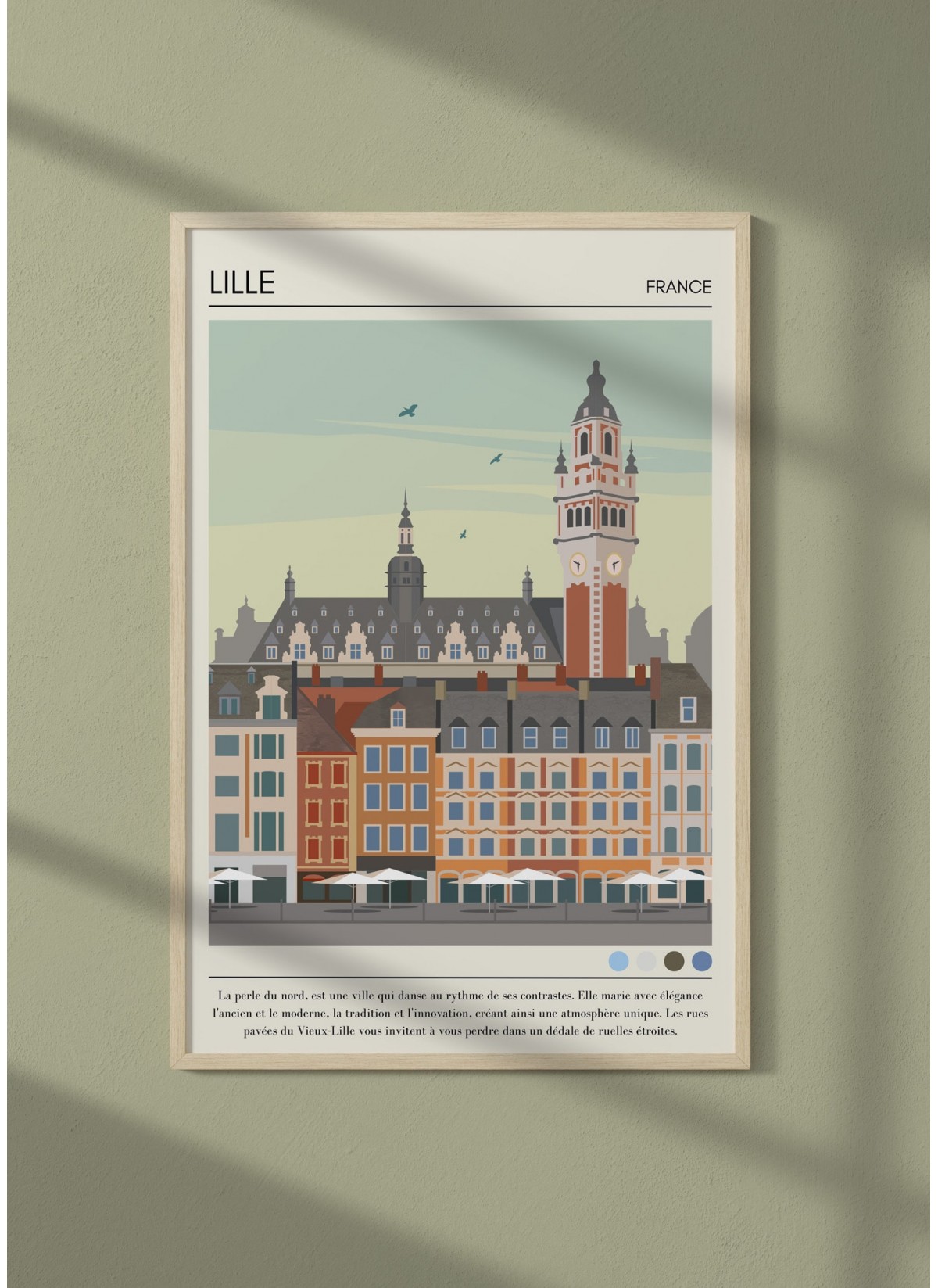 Affiche ville Lille Vintage