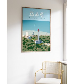 Affiche Ile de Ré - Le phare des baleines