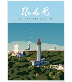 Affiche Ile de Ré - Le phare des baleines