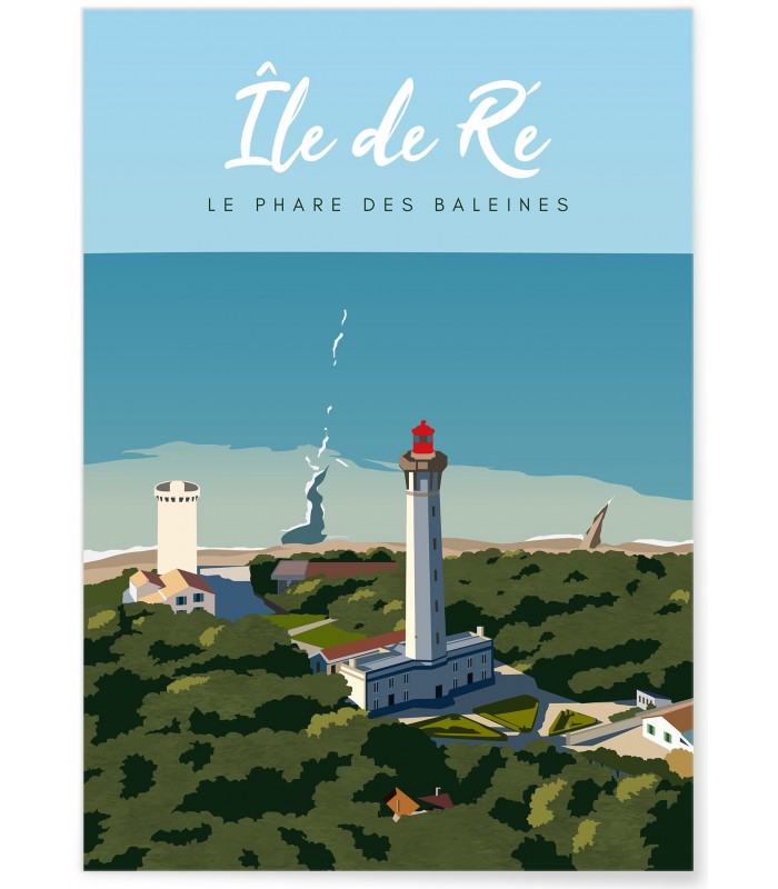 Affiche Ile de Ré - Le phare des baleines