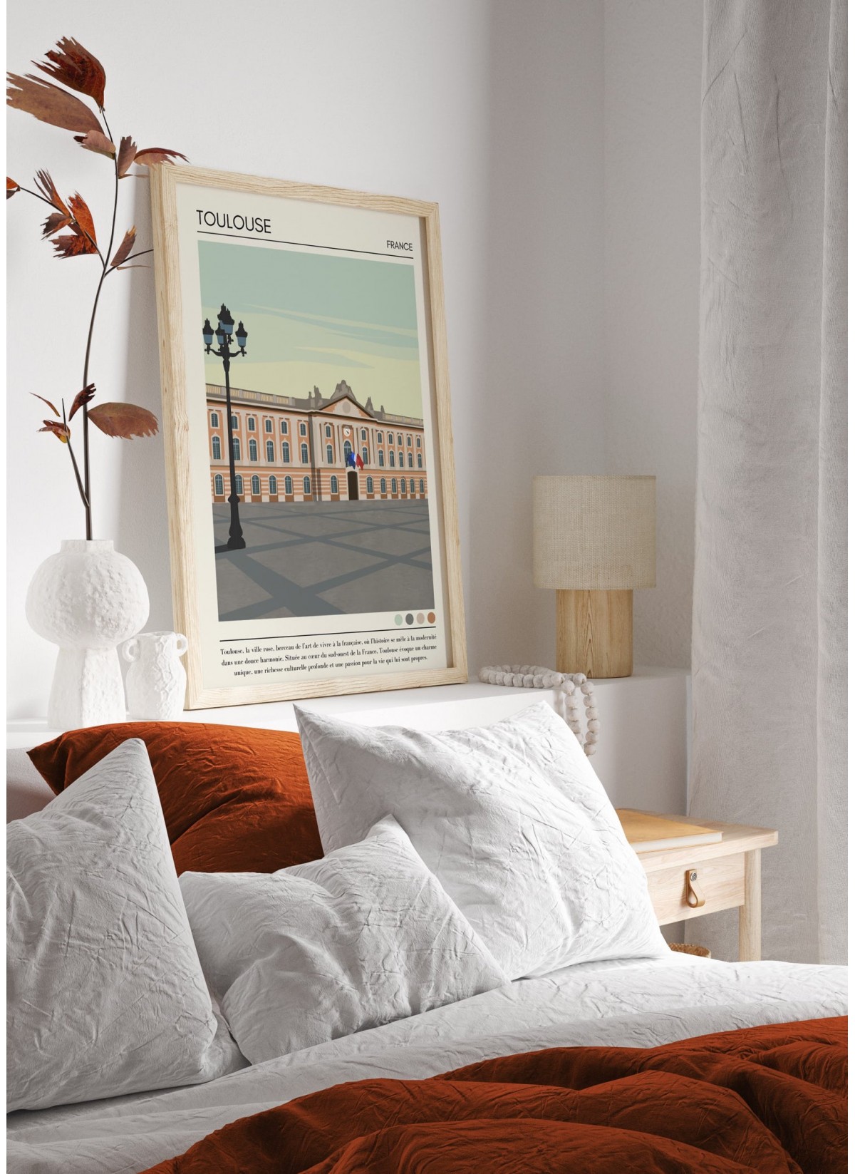 Affiche ville Toulouse Vintage