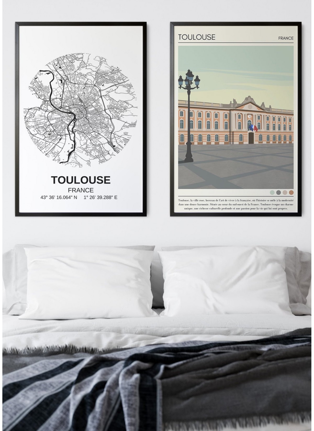 Affiche ville Toulouse Vintage