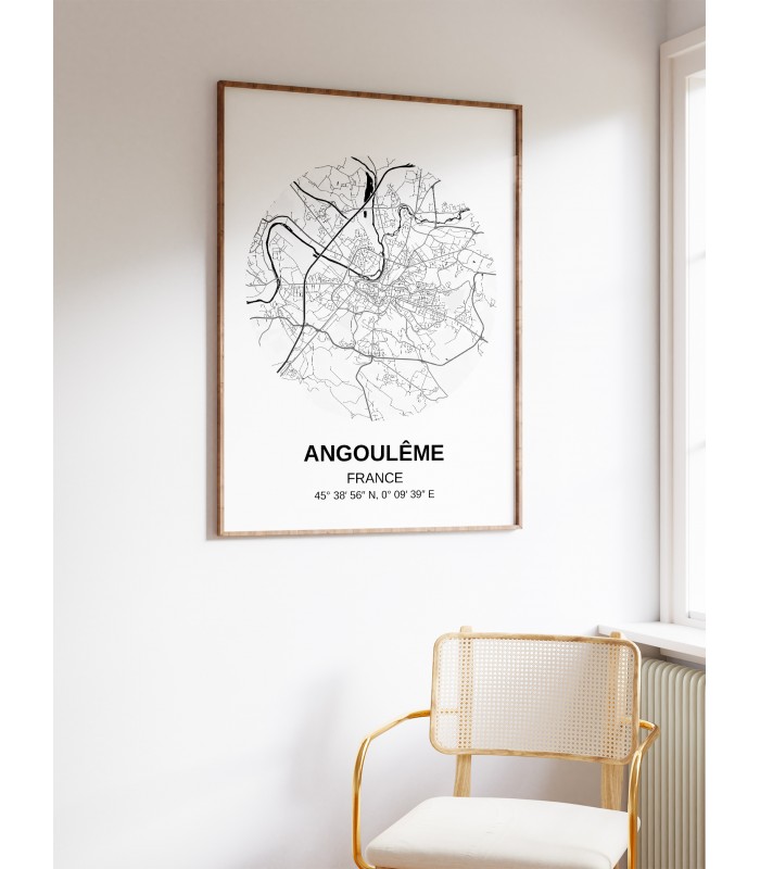 Affiche Carte Angoulême