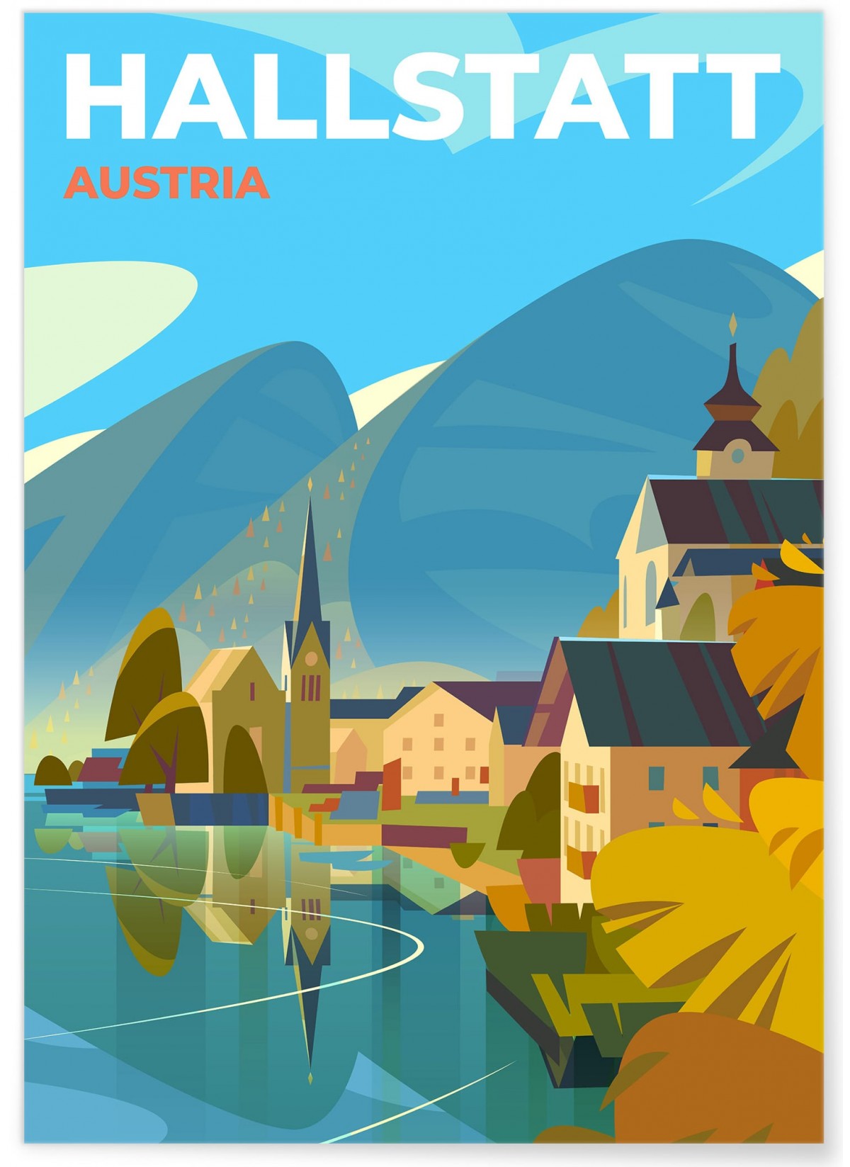 Affiche Autriche - Hallstatt