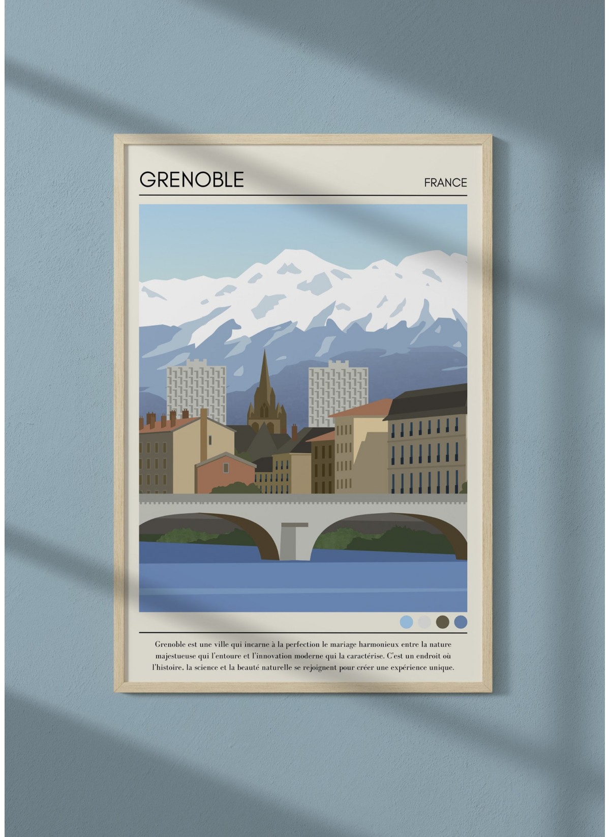 Affiche ville Grenoble Vintage