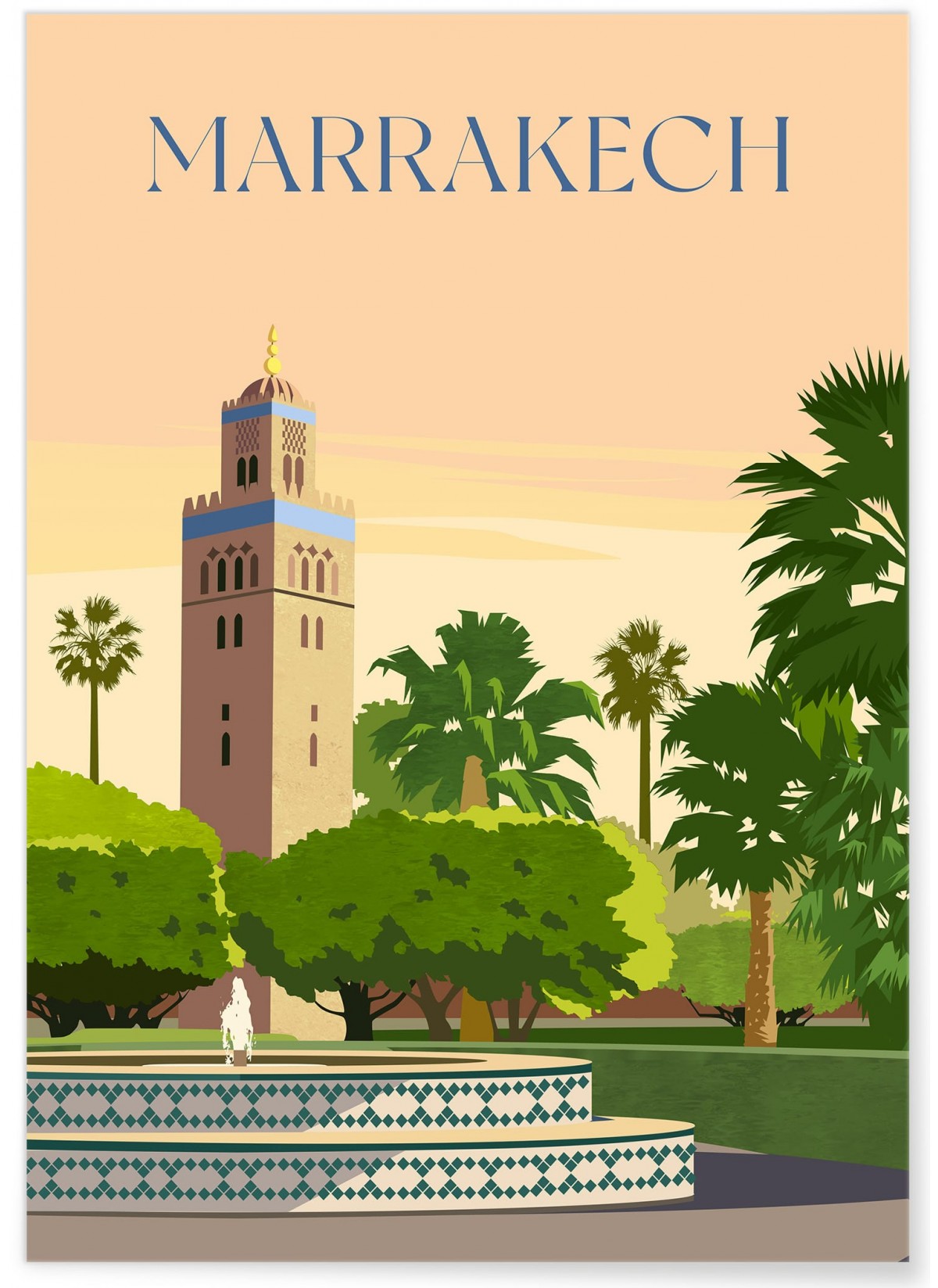 Affiche ville Marrakech