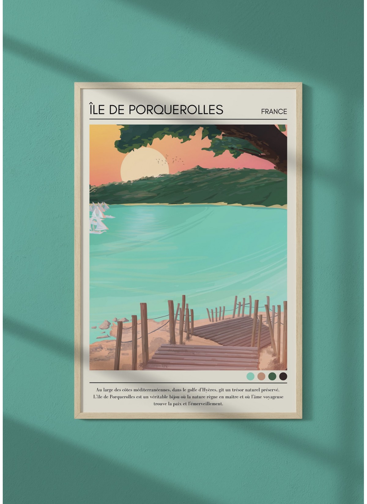 Affiche Île de Porquerolles Vintage