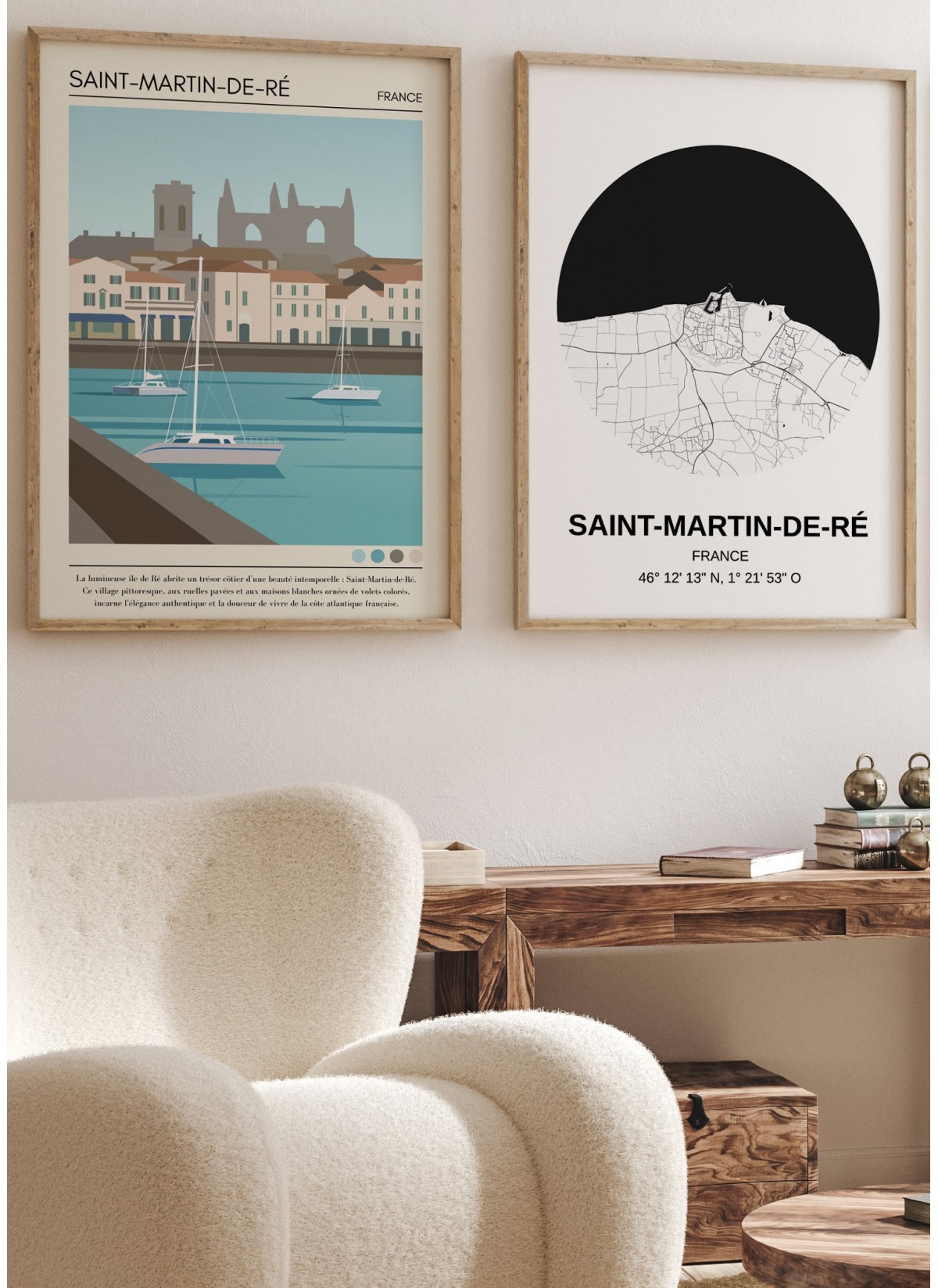 Affiche ville Saint-Martin-de-Ré Vintage