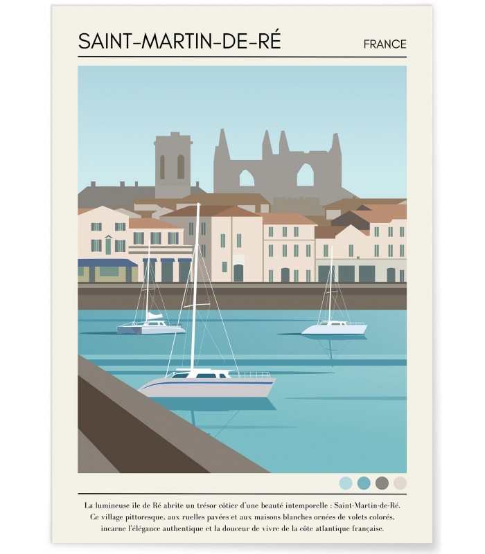 Affiche ville Saint-Martin-de-Ré Vintage