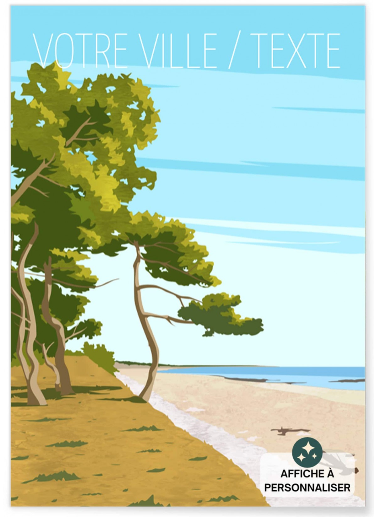 affiche personnalisée plage, impression affiche |  L’Afficherie