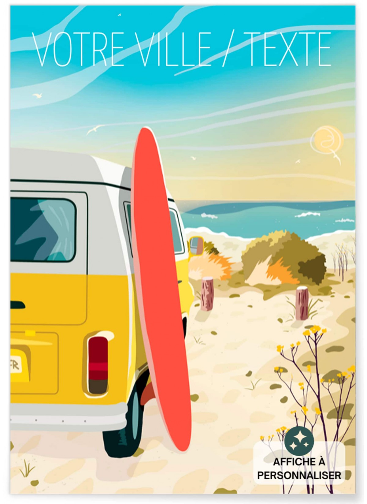affiche personnalisée plage, impression affiche |  L’Afficherie