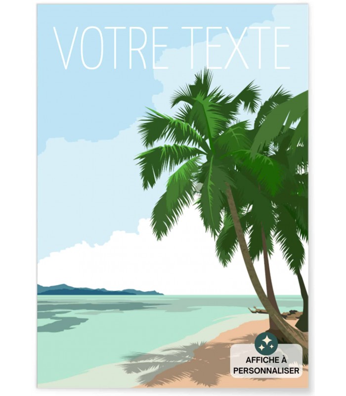 Affiche personnalisée plage, poster personnalisé |  L’Afficherie