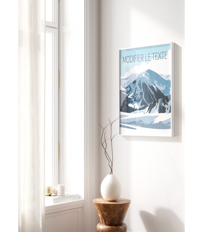 Affiche illustration personnalisée "Montagnes"