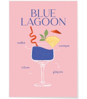 Affiche Cocktail Blue Lagoon 2