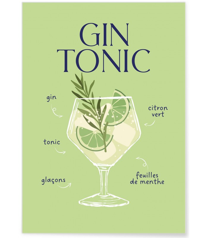 Affiche Cocktail Gin Tonic 2