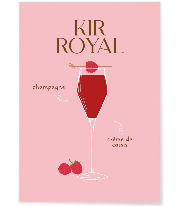 Affiche Cocktail Kir Royal 2