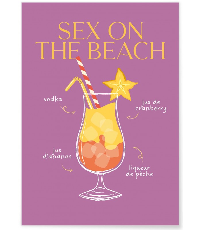 Affiche Cocktail Sex on the beach 2