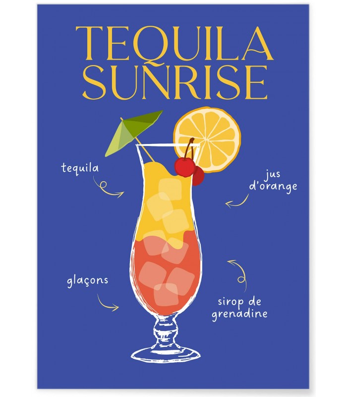 Affiche Cocktail Tequila Sunrise 2